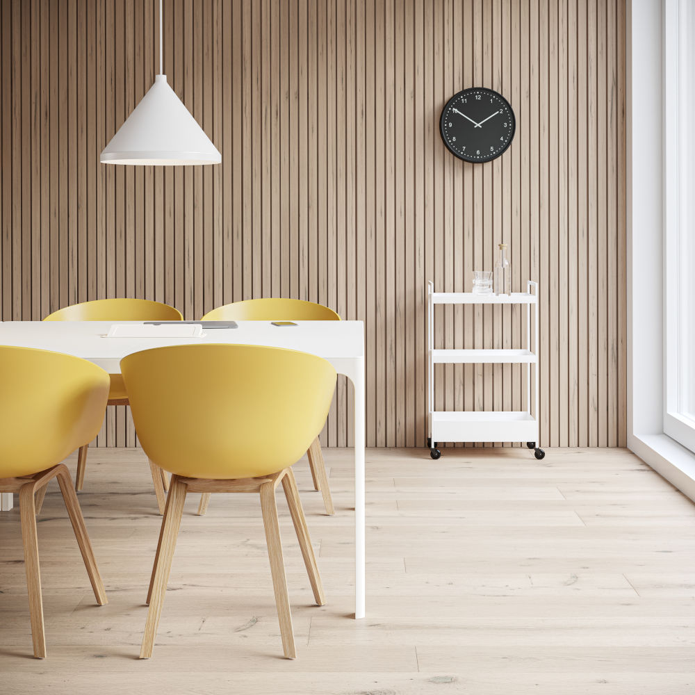 office meeting room in Nordic Light with yellow add-on color